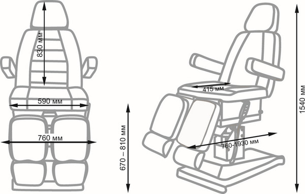 Изображение товара Косметологическое кресло Элеганс Сириус-09 (белый,  регулировка высоты и угла наклона спинки)