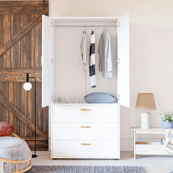 Изображение товара Шкаф Dipriz Моби 2 дв + 3 ящ. / Д.70065.1 (белый)