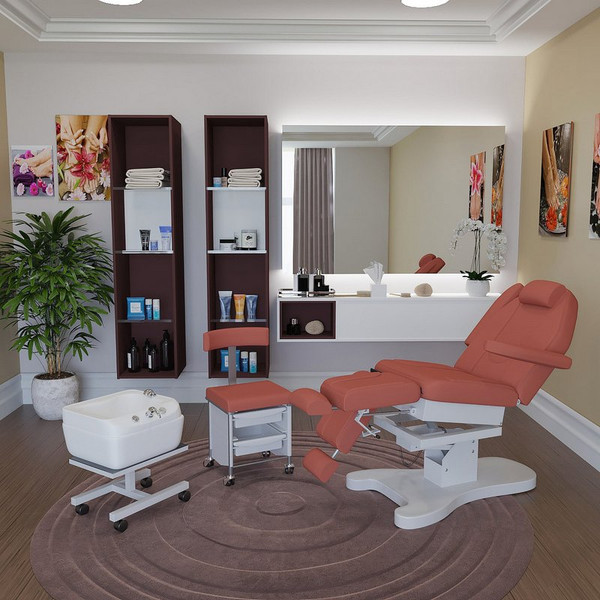 Изображение товара Косметологическое кресло Элеганс Оникс-03 (белый, регулировка высоты, угла наклона спинки и сиденья)