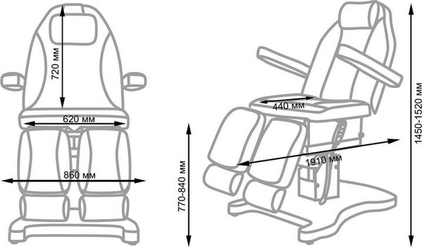 Изображение товара Косметологическое кресло Элеганс Шарм (белый, регулировка высоты, угла наклона спинки и сиденья)