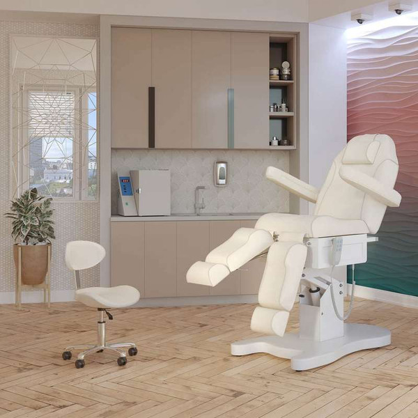 Изображение товара Косметологическое кресло Элеганс Шарм (черный матовый, регулировка высоты, угла наклона спинки и сиденья)