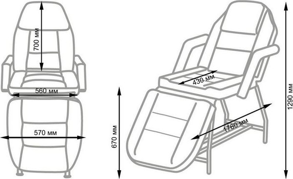 Изображение товара Косметологическое кресло Элеганс Релакс (белый)