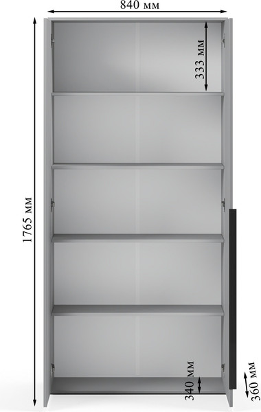 Изображение товара Шкаф Soma Пятиуровневый закрытый ШК5.4 (серый)