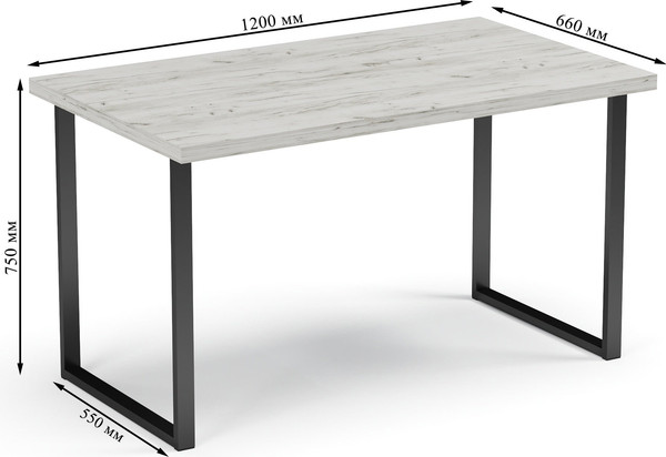 Изображение товара Письменный стол Soma Bliss 36 120x66 (дуб крафт белый/черный)