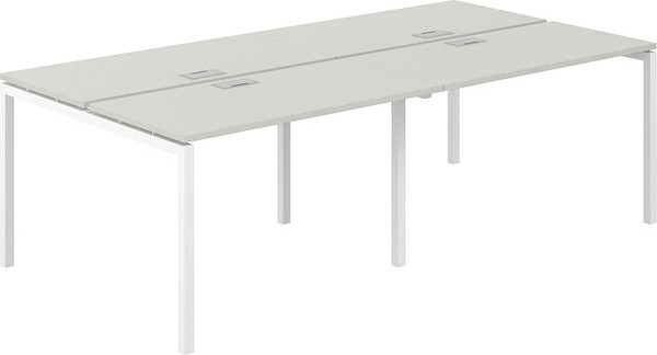 Изображение товара Комплект письменных столов Norden 240х123.8х75 / SG.251.SH.44.WH (белый/серый бархат)