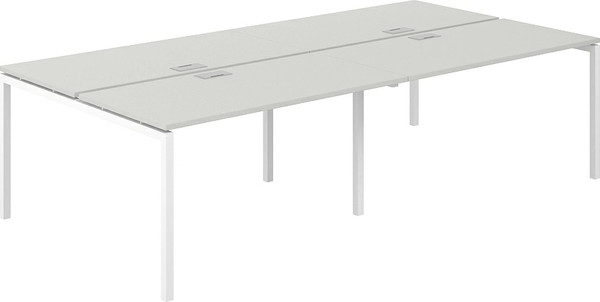 Изображение товара Комплект письменных столов Norden 280х143.8х75 / SG.255.SH.44.WH (белый/серый бархат)