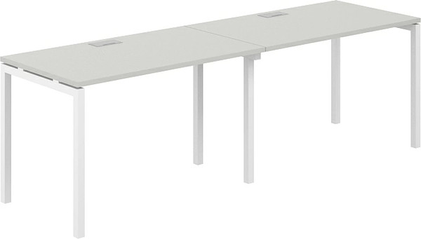 Изображение товара Комплект письменных столов Norden s-b-s 240х70х75 / SG.222.SH.44.WH (белый/серый бархат)