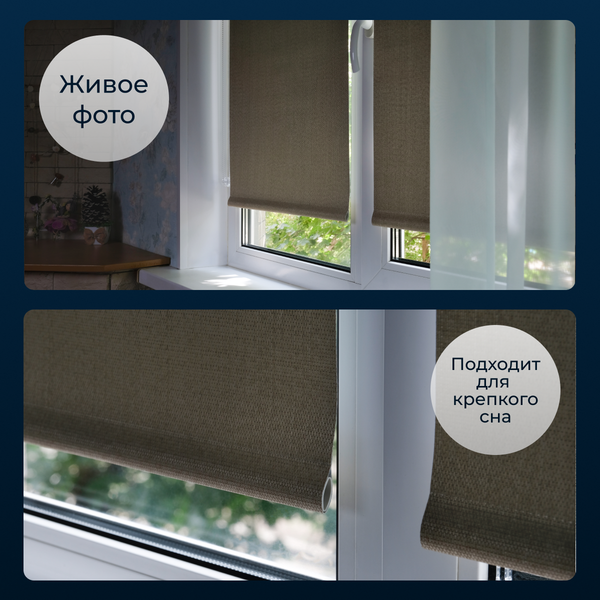 Изображение товара Рулонная штора Franc Gardiner Blackout Dublin 110x160 / 7799934 (коричневый)