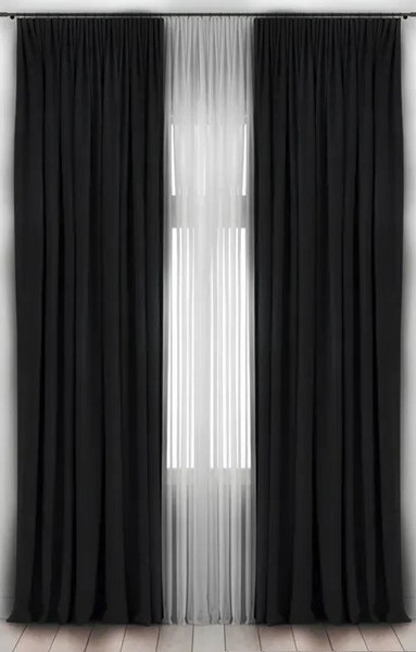 Изображение товара Комплект штор КронасМАрт Блэкаут 200x270 (2шт, черный)