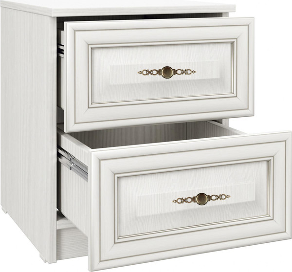 Изображение товара Прикроватная тумба Олмеко Габриэлла 06.34 (вудлайн кремовый/сандал белый/аруша венге патина/латунь)