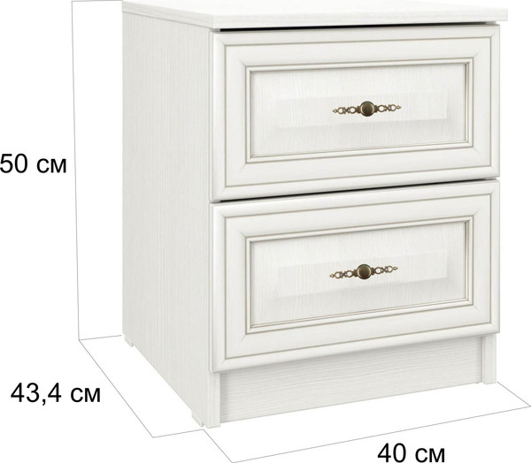 Изображение товара Прикроватная тумба Олмеко Габриэлла 06.34 (вудлайн кремовый/сандал белый/аруша венге патина/латунь)