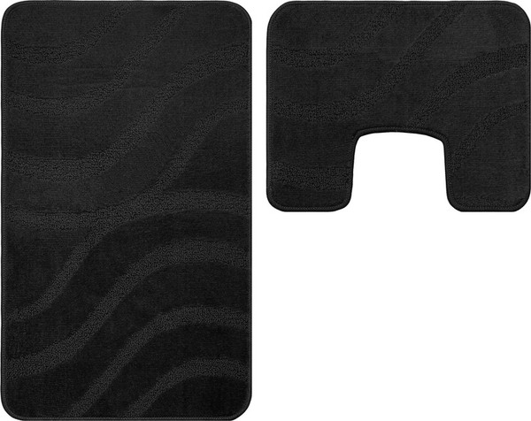 Изображение товара Набор ковриков для ванной и туалета Maximus Symphony 2513 (50x80/40x50, черный)