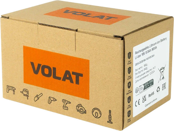 Изображение товара Аккумулятор для электроинструмента VOLAT VT-DEW-DCB184-18.0V5.0AH (для DeWalt)
