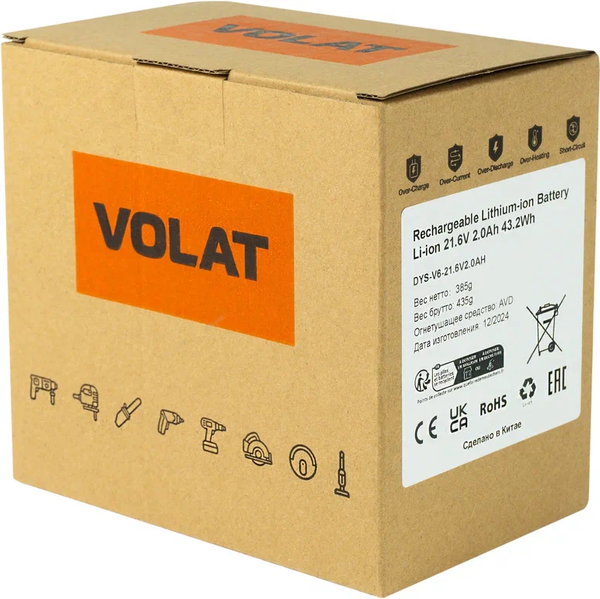 Изображение товара Аккумулятор для пылесоса VOLAT VT-DYS-V6-21.6V2.0AH (для Dyson)