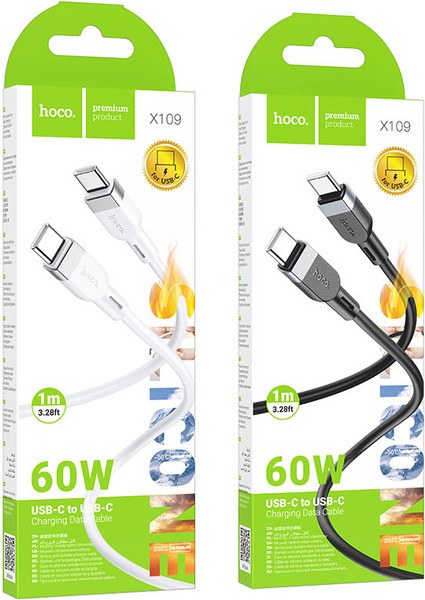 Изображение товара Кабель Hoco X109 Type-C-Type-C (1м, белый)