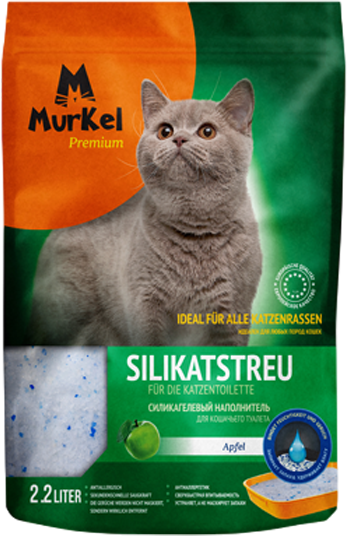 Изображение товара Наполнитель для туалета Murkel Силикагелевый / MR-002 (1кг, яблоко)
