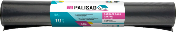 Изображение товара Пакеты для мусора Palisad Home Особопрочные 240л / 927305 (10шт, черный)