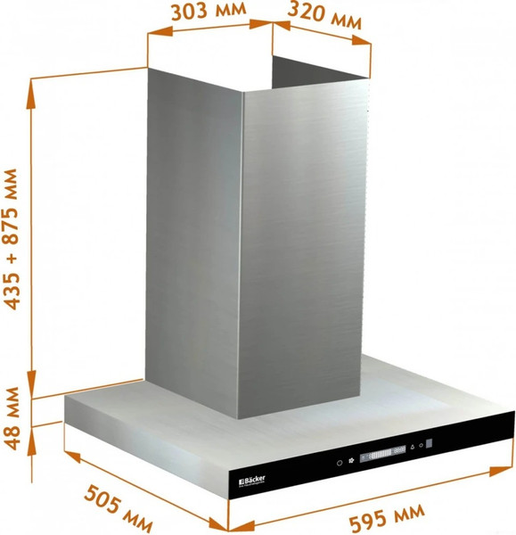 Изображение товара Вытяжка Т-образная Backer CH60E-TGL200 SSBK Glass