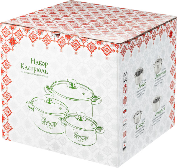 Изображение товара Набор кастрюль Кухар Лотос Традиция КЛ2-13С