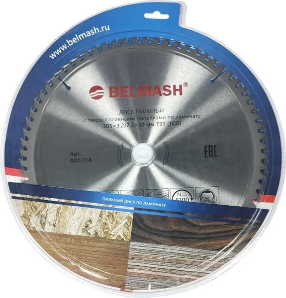 Изображение товара Пильный диск БЕЛМАШ 305x3.2/2.2x30 72T / RD173A