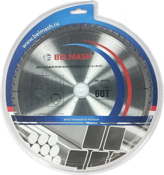 Изображение товара Пильный диск БЕЛМАШ 255x2.6/1.8x30 60T / RD177A