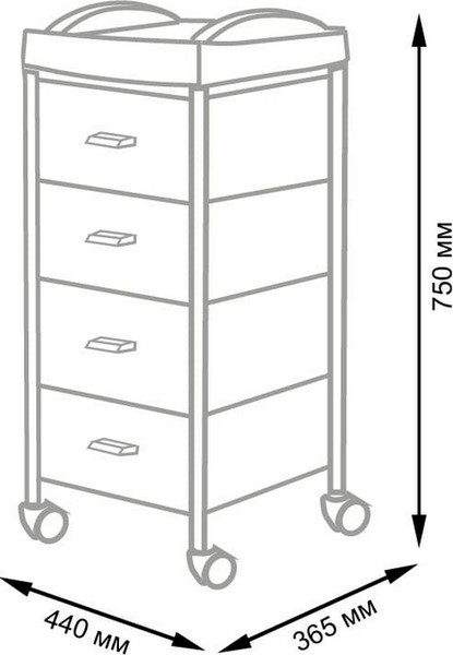 Изображение товара Тележка парикмахерская Элеганс Алана-04 (салатовый)