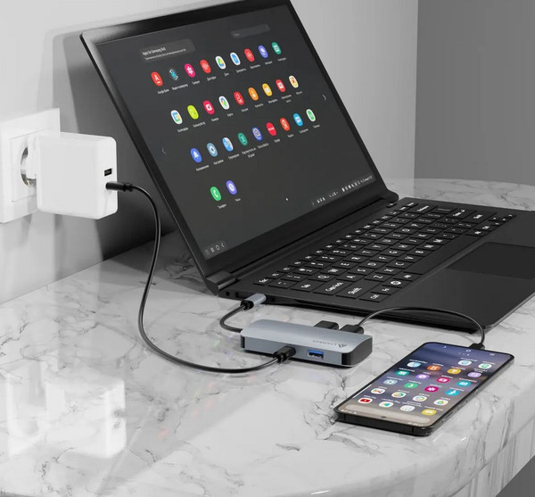 Изображение товара Док-станция для ноутбука Lyambda LC118 (серый)