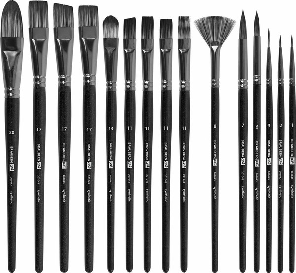 Изображение товара Набор кистей Brauberg Art Debut / 201043 (15шт)