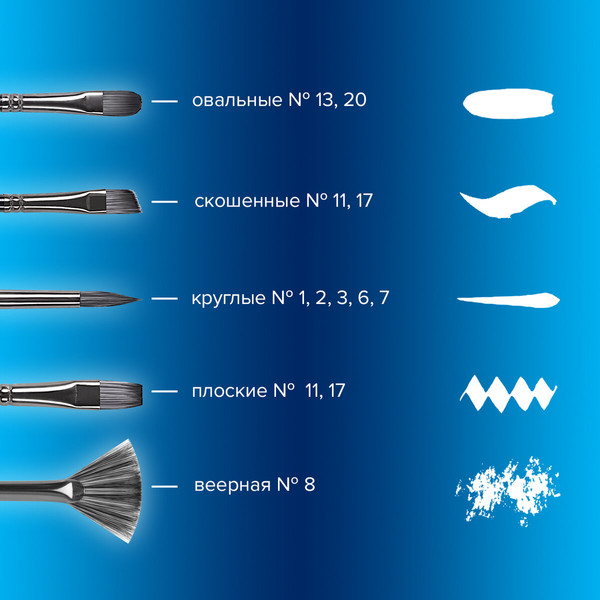 Изображение товара Набор кистей Brauberg Art Debut / 201043 (15шт)