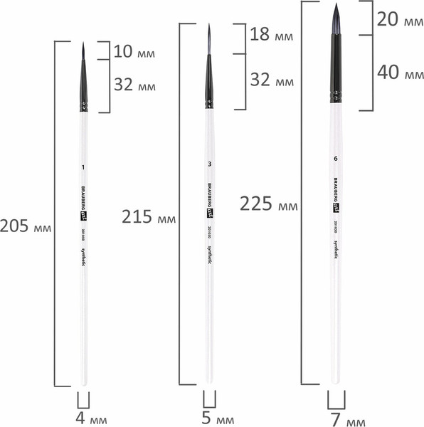 Изображение товара Набор кистей Brauberg Art Debut / 201050 (10шт)