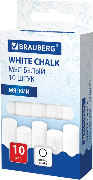 Изображение товара Набор мела канцелярского Brauberg 272766 (10шт, белый)