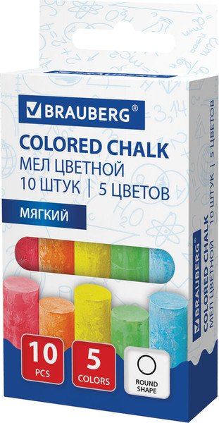Изображение товара Набор мела канцелярского Brauberg 272767 (10шт, цветной)
