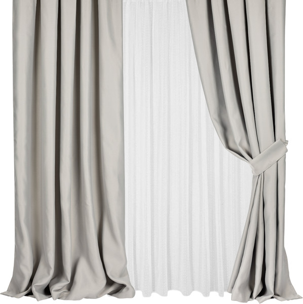 Изображение товара Комплект штор Mio Tesoro Blackout 300x250 + Гардина Вуаль 300х250 (светло-серый/кремовый)