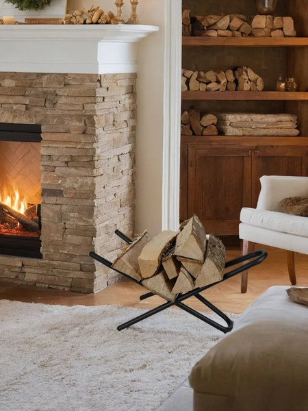 Изображение товара Дровница для камина Мебелик 2 (черный)