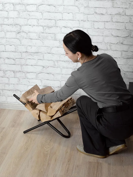 Изображение товара Дровница для камина Мебелик 2 (черный)