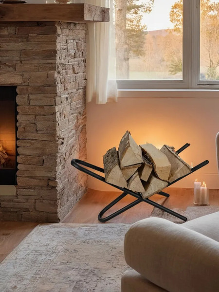 Изображение товара Дровница для камина Мебелик 2 (черный)