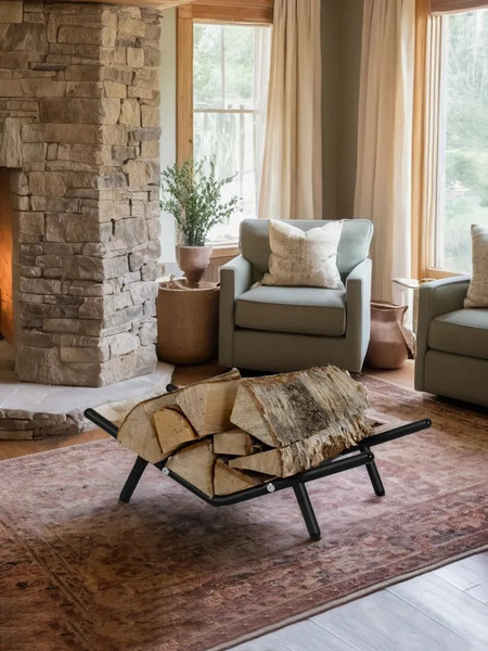 Изображение товара Дровница для камина Мебелик 3 (черный)