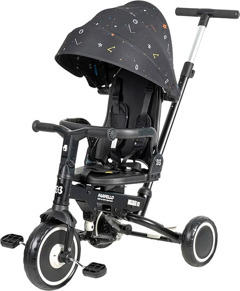 Изображение товара Трехколесный велосипед с ручкой Farfello 6699 (черный)
