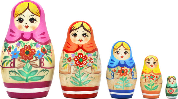 Изображение товара Матрешка сувенирная Брестская Фабрика Сувениров Традиционной цветочной росписью / 5047