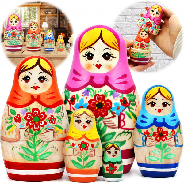 Изображение товара Матрешка сувенирная Брестская Фабрика Сувениров Традиционной цветочной росписью / 5047