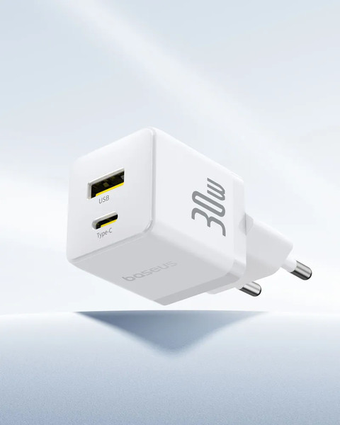 Изображение товара Адаптер питания сетевой Baseus Palm C+U 30W EU / P1011160A213-00 (белый)