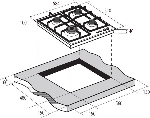 Изображение товара Газовая варочная панель Zugel ZGH600W