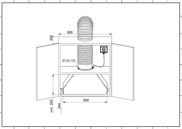 Изображение товара Вытяжка скрытая Zugel ZHI522X