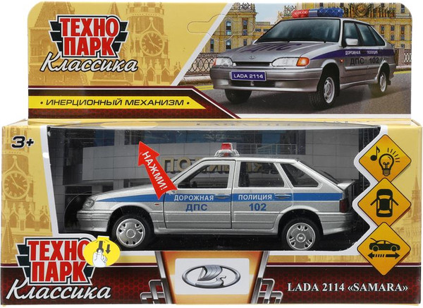 Изображение товара Автомобиль игрушечный Технопарк Lada-2114 Samara Полиция / 2114-12SLPOL-SR-WOD