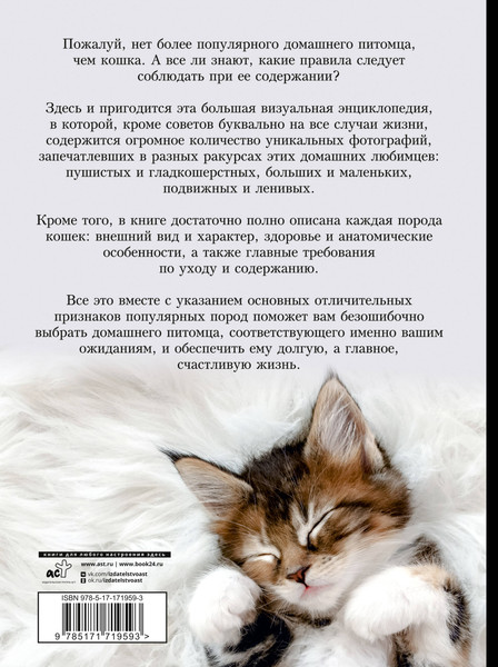 Изображение товара Энциклопедия АСТ Кошки, твердая обложка (Смирнов Дмитрий, Спектор Анна)