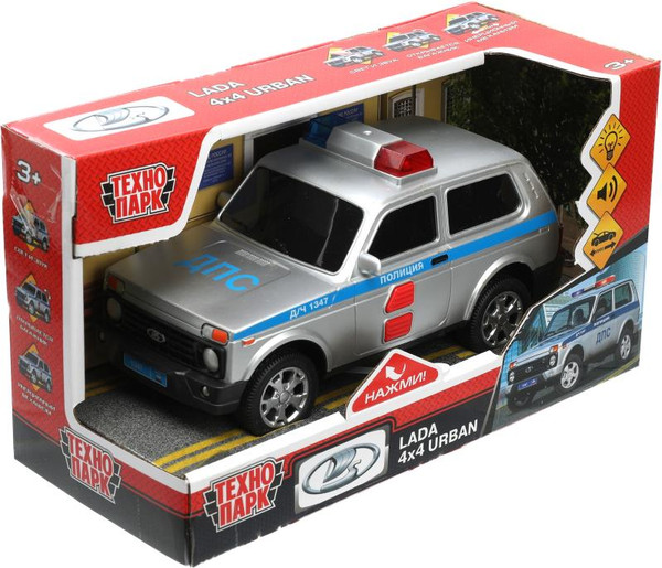 Изображение товара Автомобиль игрушечный Технопарк Lada 4x4 Urban Полиция / URBANBLACK-20PLPOL-SR