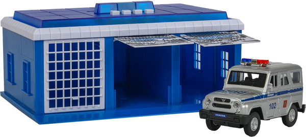 Изображение товара Гараж игрушечный Технопарк Пост Гаи Уаз Хантер / GARAGE-22SL1XCAR-POL-WOD