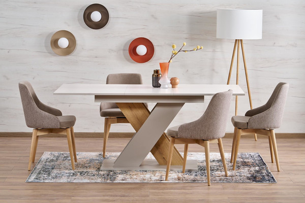 Изображение товара Обеденный стол Halmar Xarelto 130-175x85x76 (кашемир/дуб кремона)