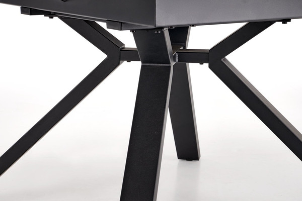 Изображение товара Обеденный стол Halmar Vertigo 130-180x130x76 (белый мрамор/черный)