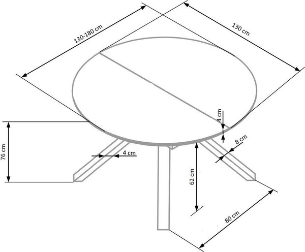 Изображение товара Обеденный стол Halmar Vertigo 130-180x130x76 (белый мрамор/черный)